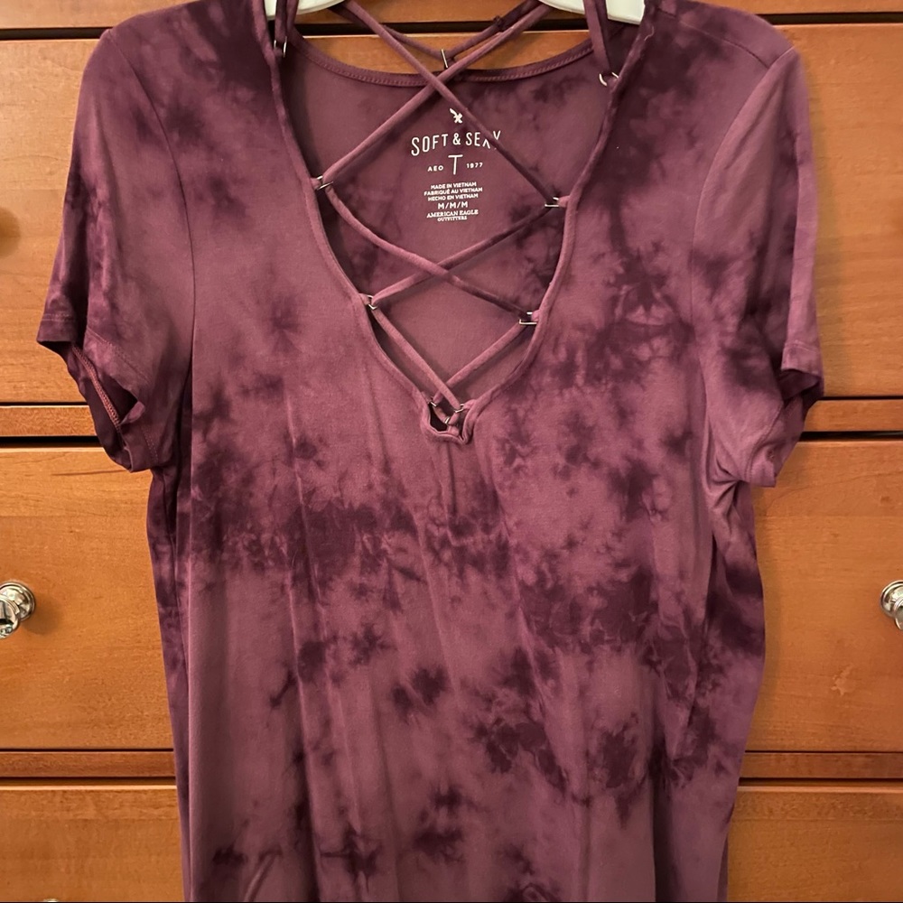 American Eagle Soft and Sexy Cross Top
